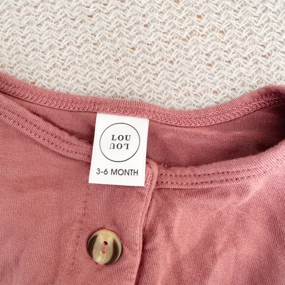 Lou Lou & Company Mauve Bamboo Knotted Gown - 3 to 6 Months - Picture 3 of 6